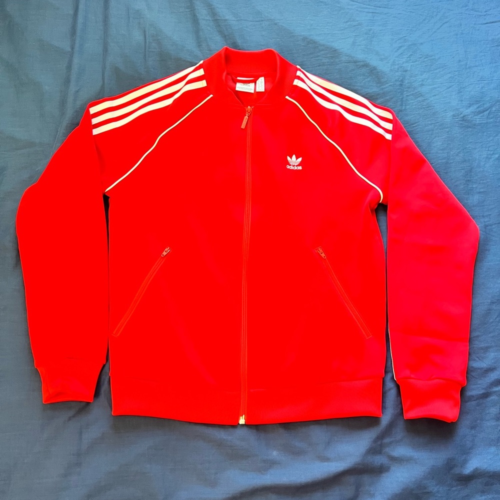 Adidas Woman’s Red Zip-Up Track Sweater